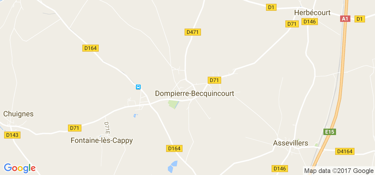 map de la ville de Dompierre-Becquincourt