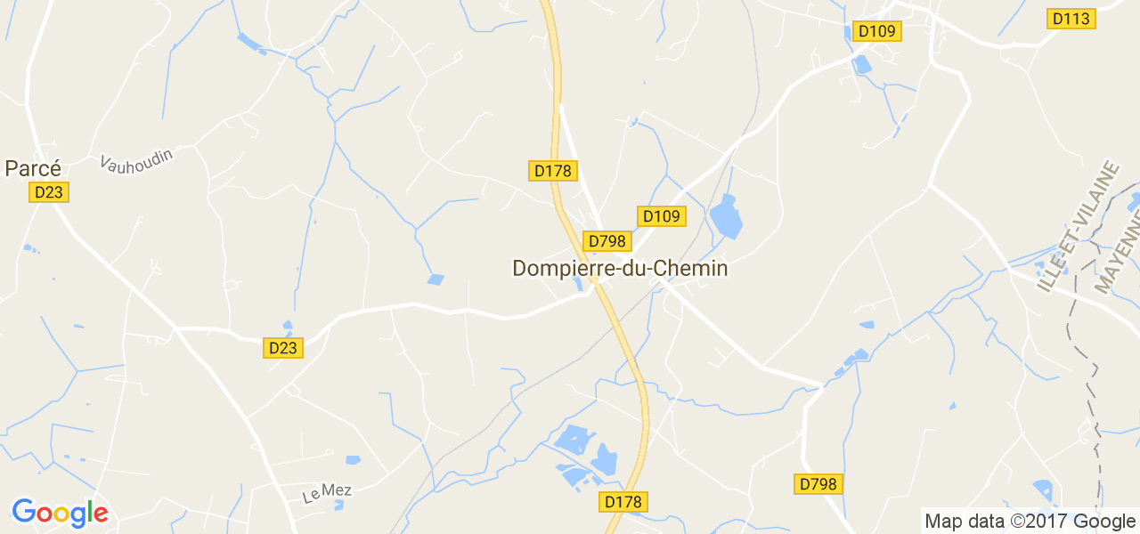 map de la ville de Dompierre-du-Chemin