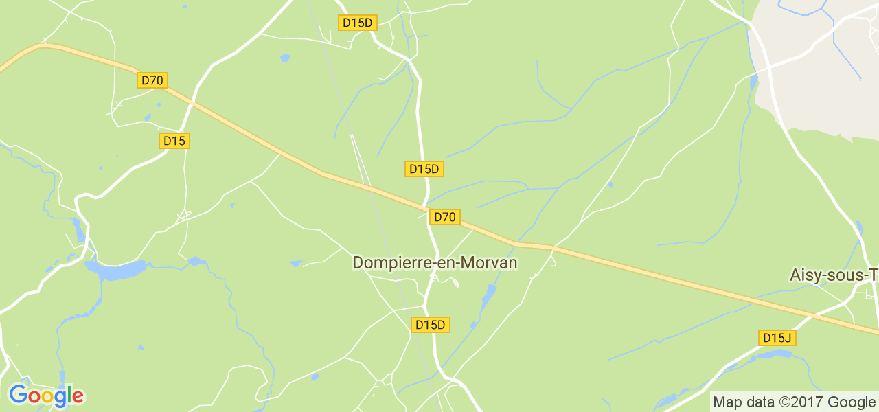 map de la ville de Dompierre-en-Morvan