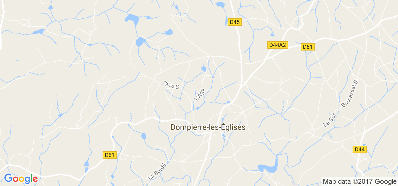 map de la ville de Dompierre-les-Églises