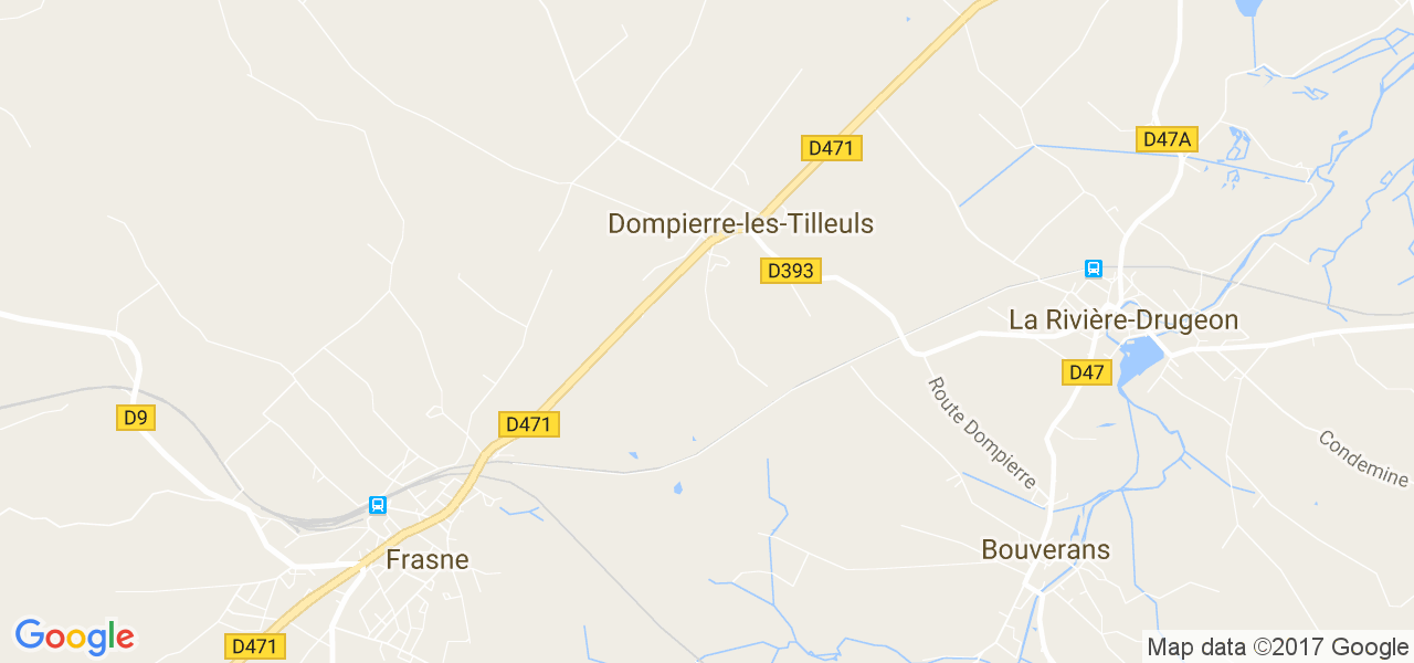 map de la ville de Dompierre-les-Tilleuls