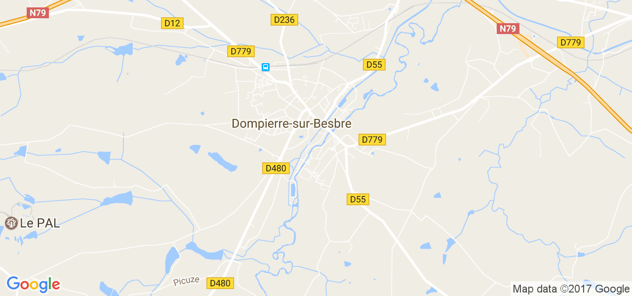 map de la ville de Dompierre-sur-Besbre