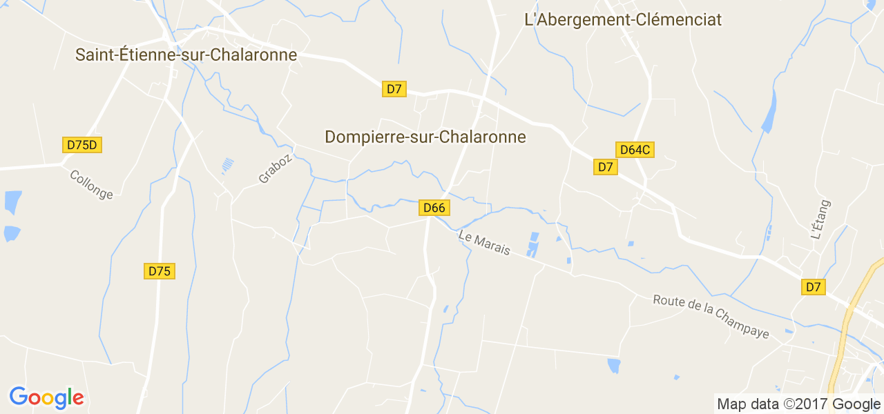 map de la ville de Dompierre-sur-Chalaronne
