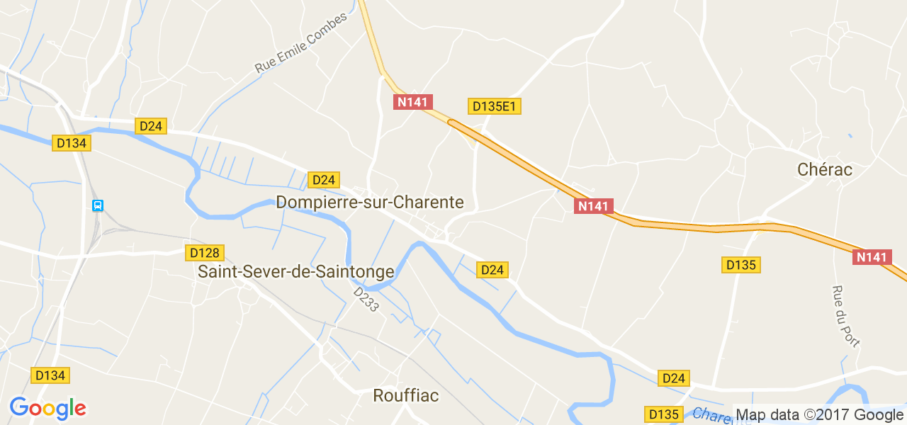 map de la ville de Dompierre-sur-Charente