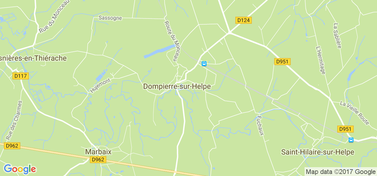 map de la ville de Dompierre-sur-Helpe