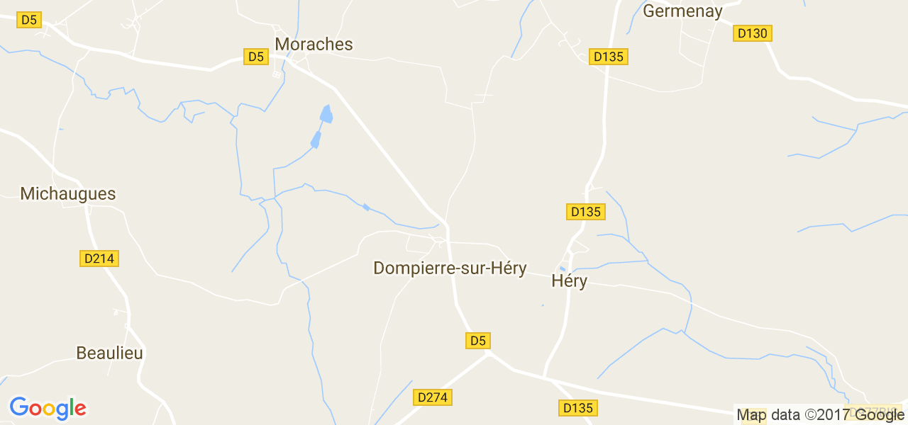 map de la ville de Dompierre-sur-Héry