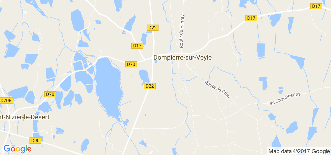 map de la ville de Dompierre-sur-Veyle