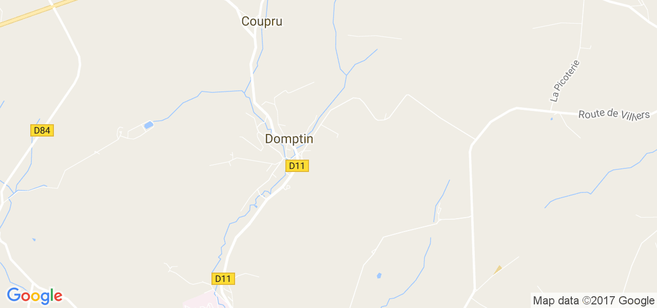 map de la ville de Domptin