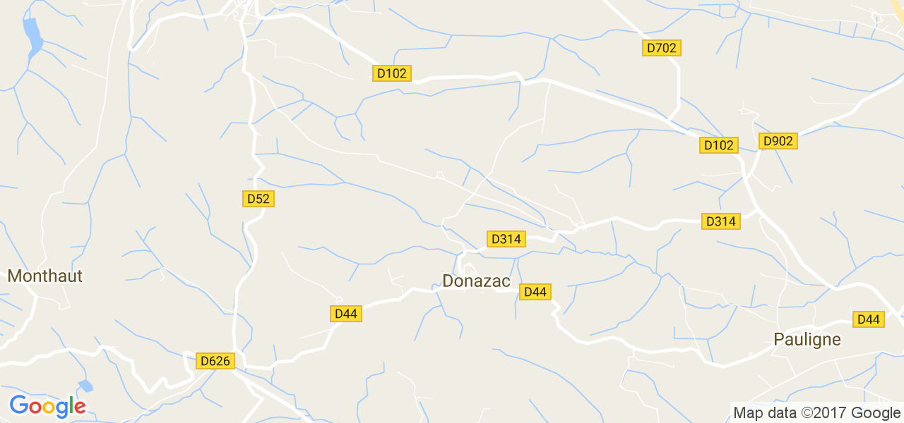 map de la ville de Donazac