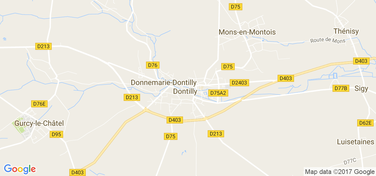 map de la ville de Donnemarie-Dontilly