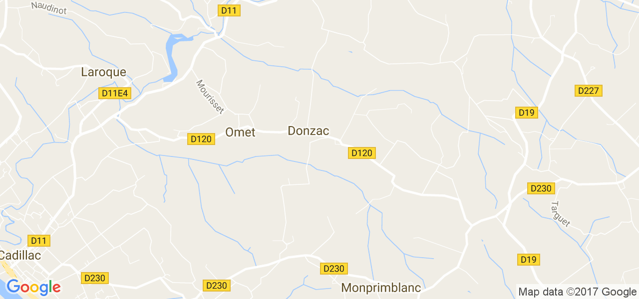 map de la ville de Donzac