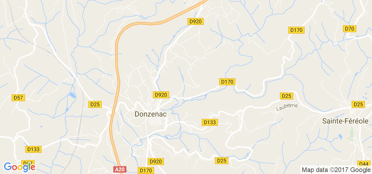 map de la ville de Donzenac