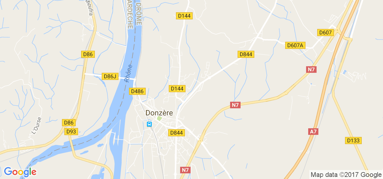 map de la ville de Donzère