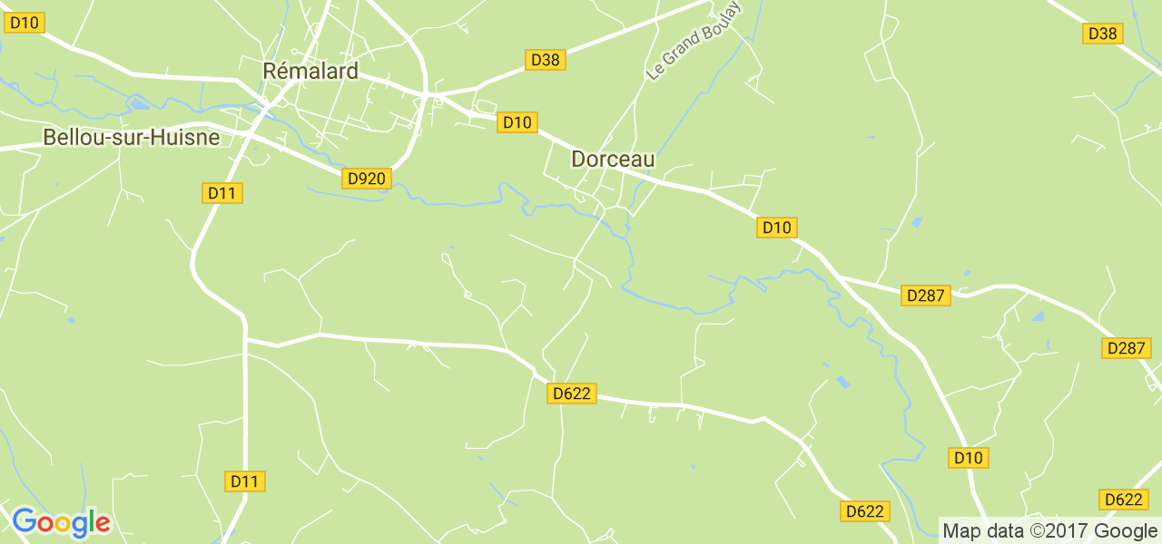 map de la ville de Dorceau