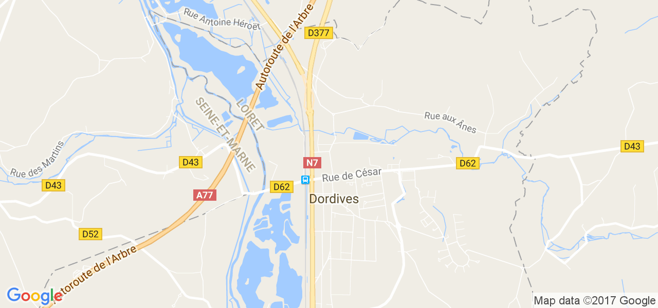 map de la ville de Dordives