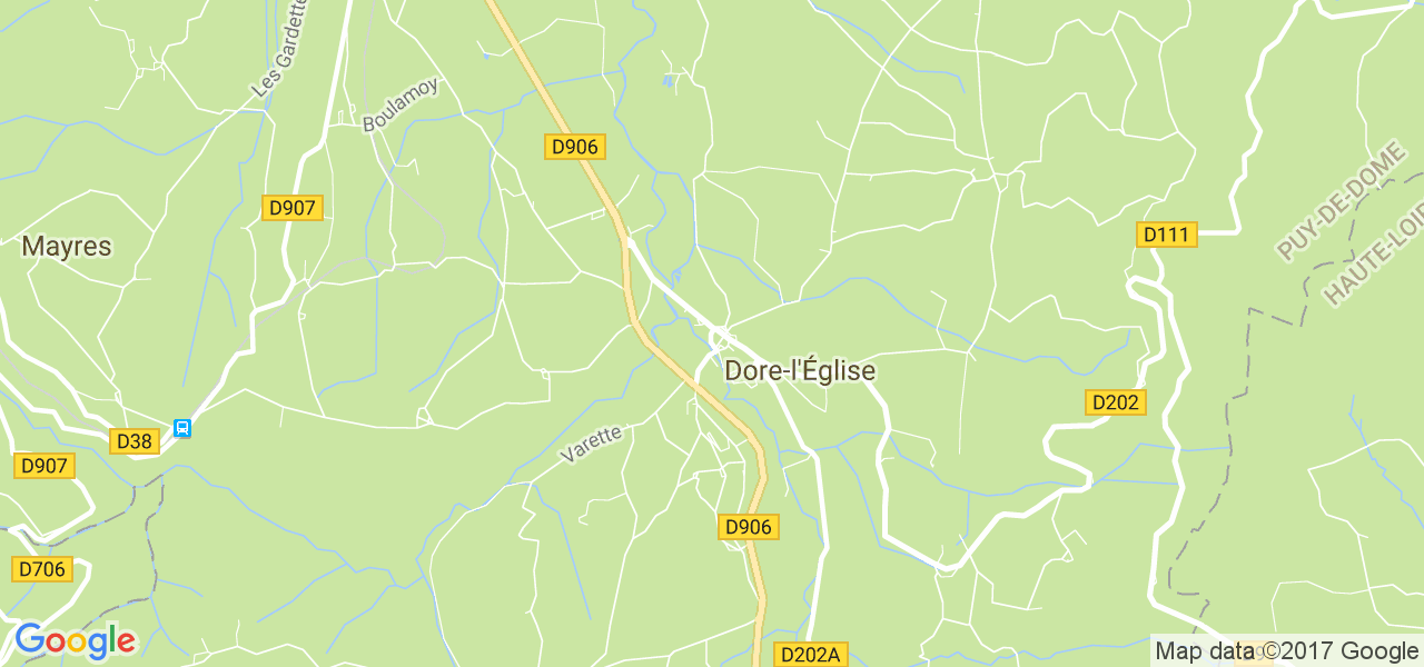 map de la ville de Dore-l'Église