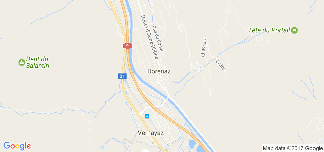 map de la ville de Dorénaz