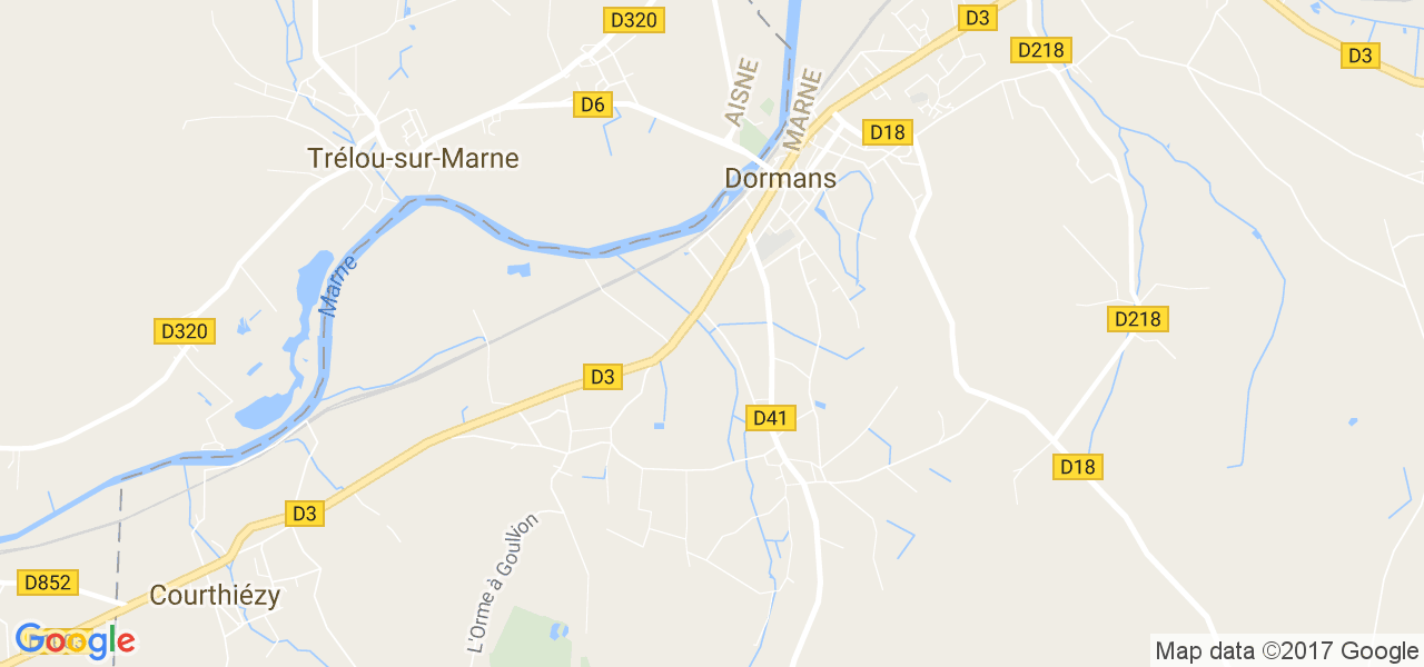 map de la ville de Dormans