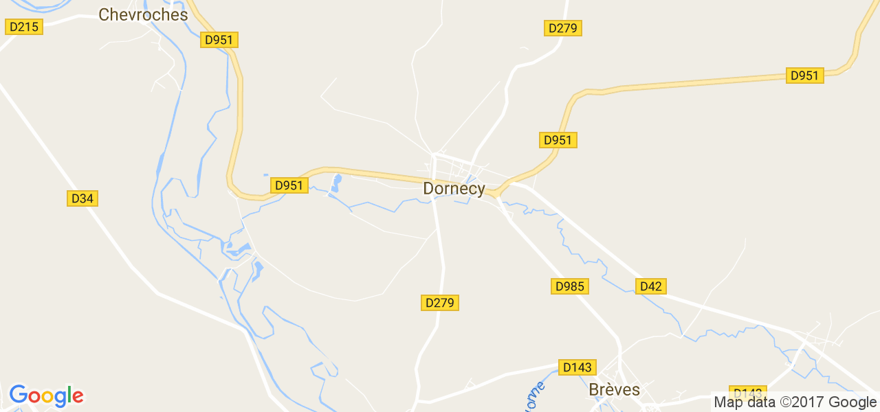 map de la ville de Dornecy