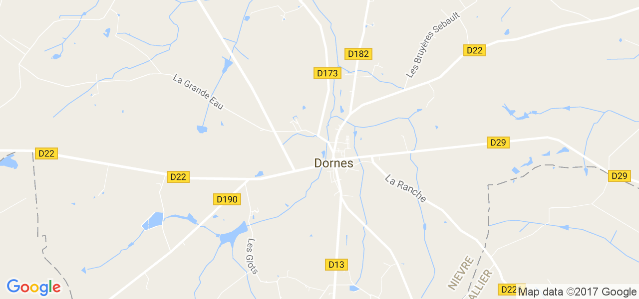 map de la ville de Dornes