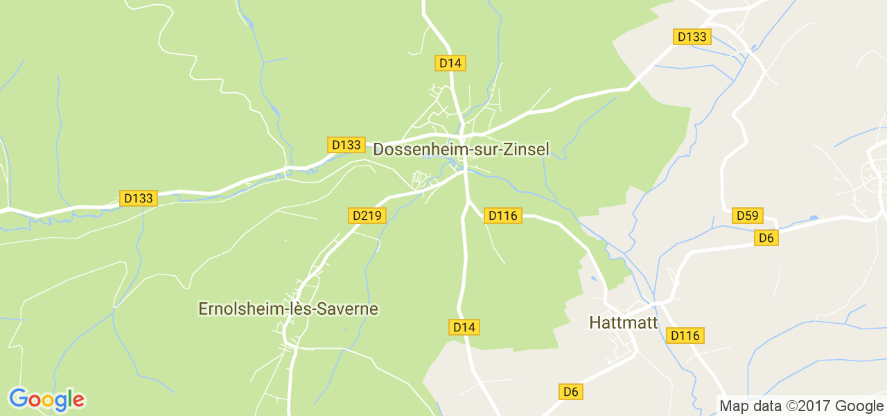 map de la ville de Dossenheim-sur-Zinsel