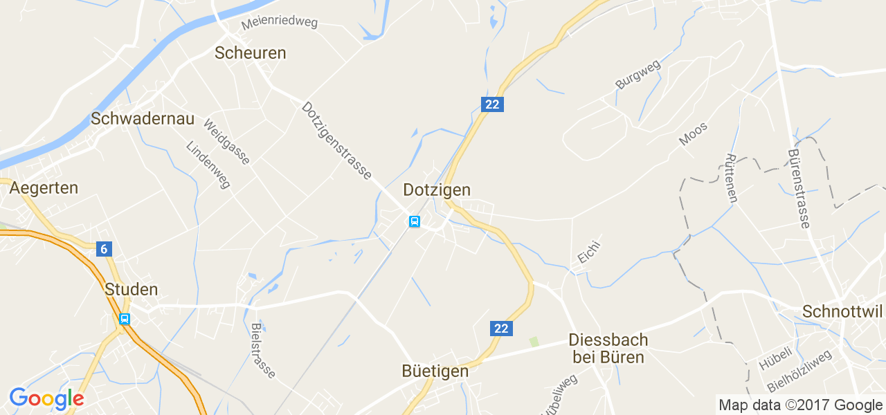 map de la ville de Dotzigen