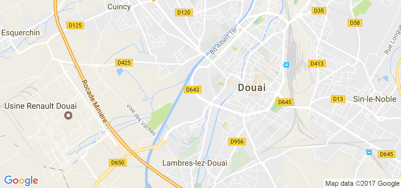 map de la ville de Douai