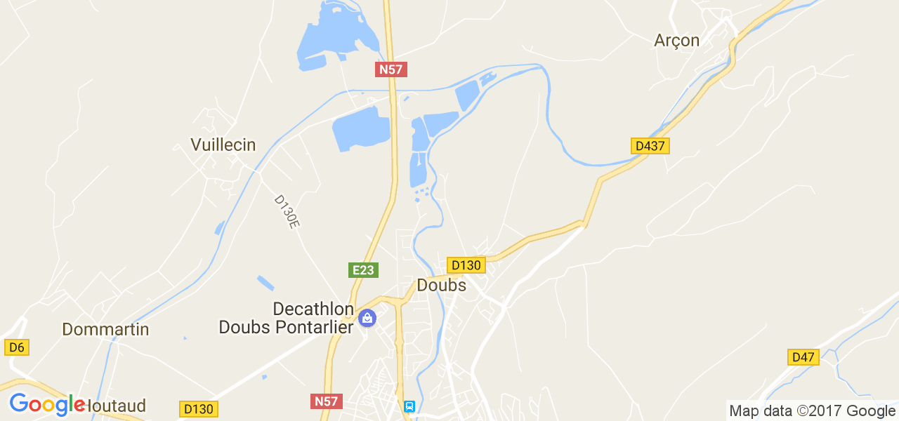 map de la ville de Doubs