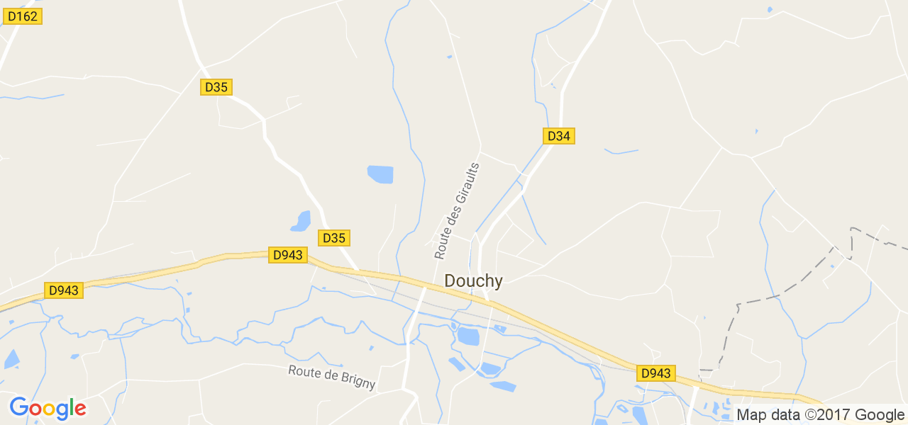 map de la ville de Douchy