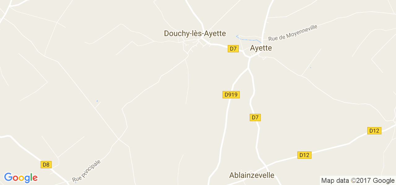 map de la ville de Douchy-lès-Ayette