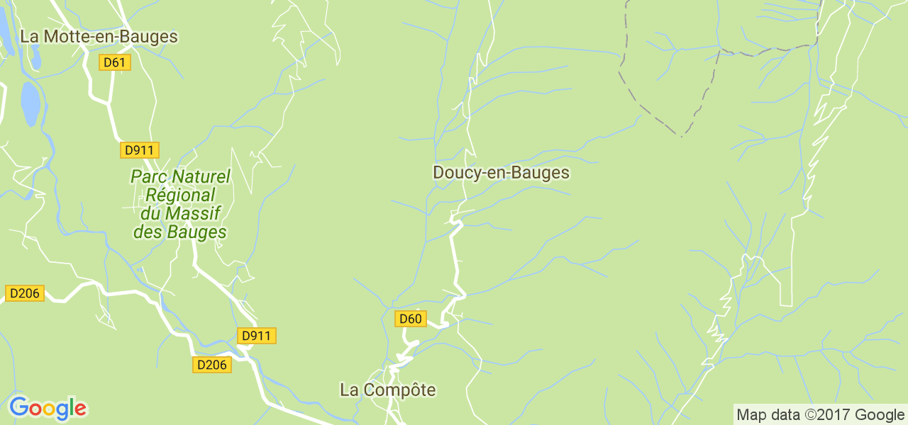 map de la ville de Doucy-en-Bauges