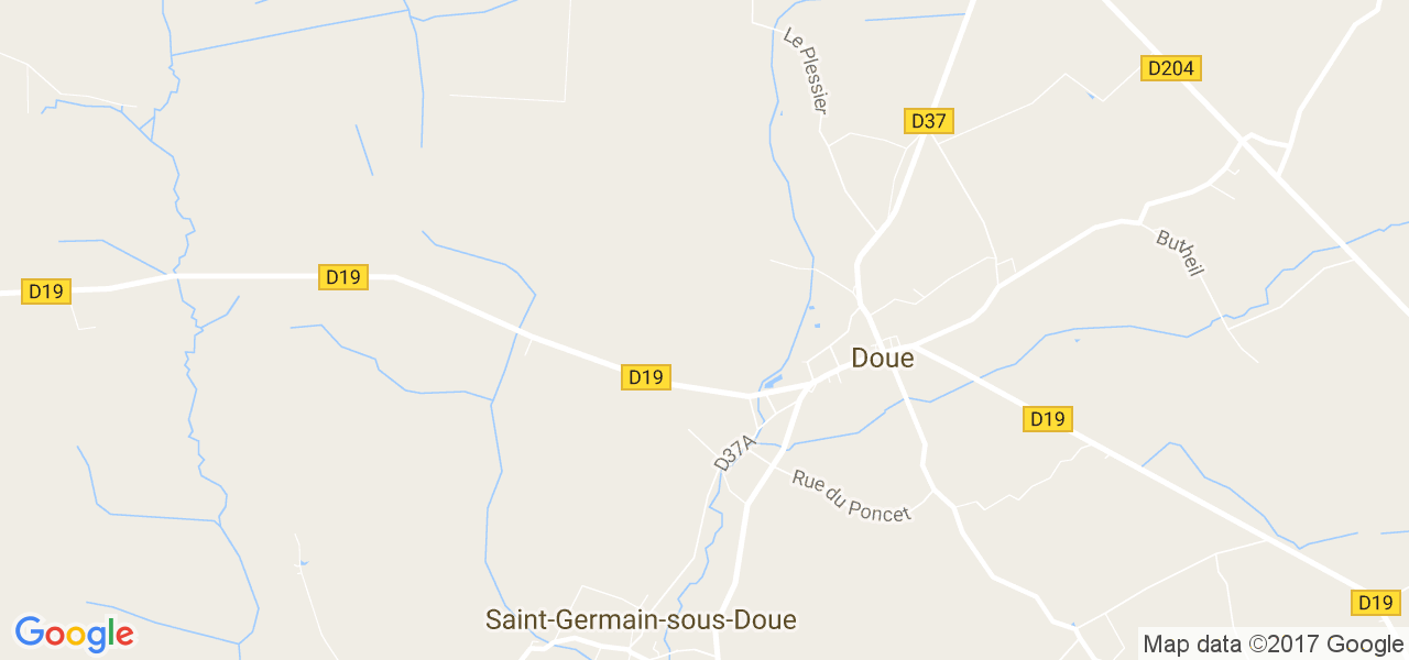 map de la ville de Doue