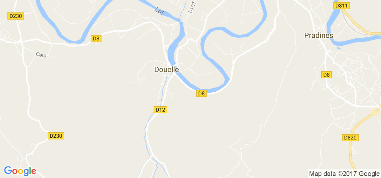 map de la ville de Douelle