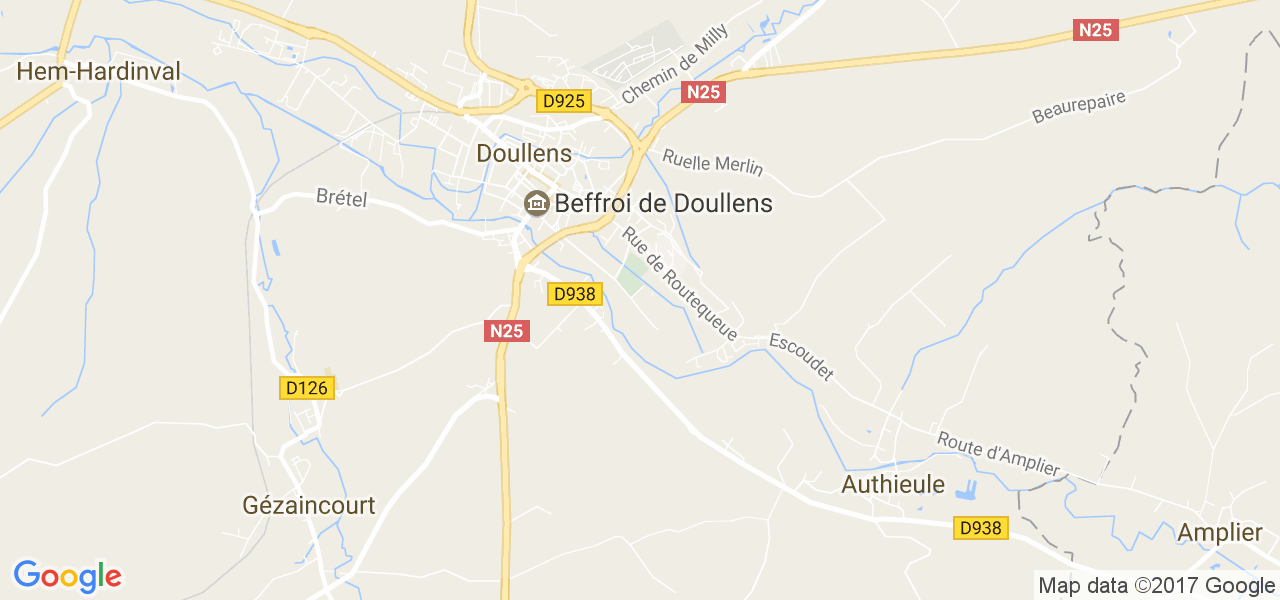 map de la ville de Doullens