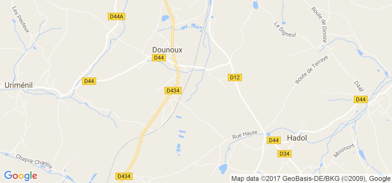 map de la ville de Dounoux