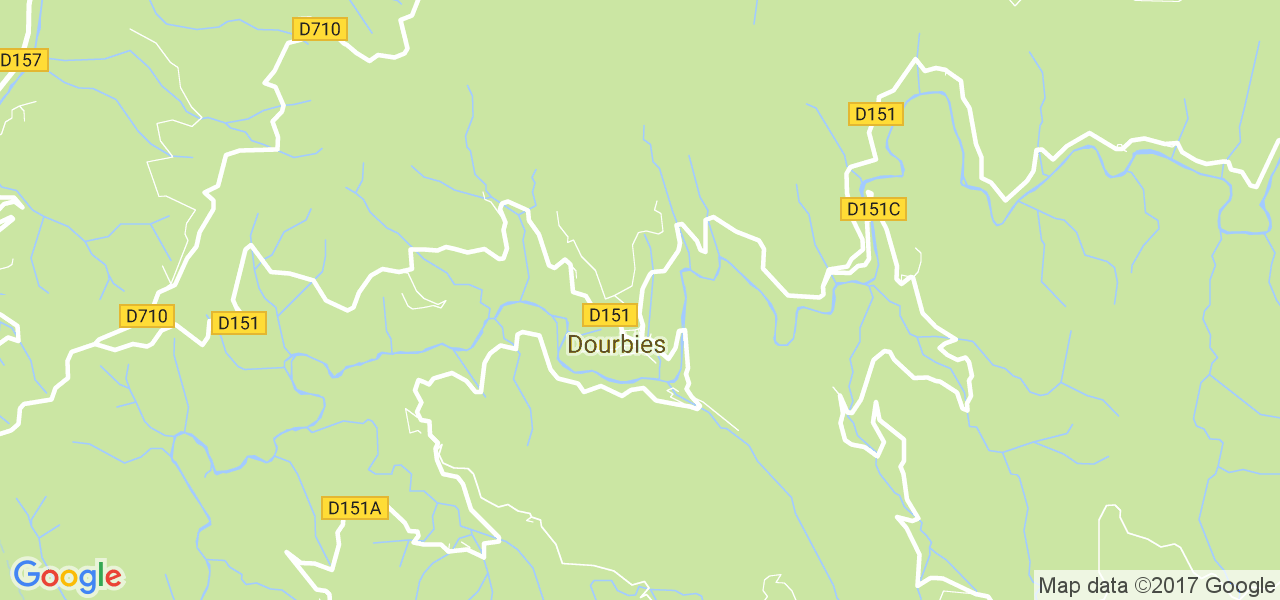 map de la ville de Dourbies