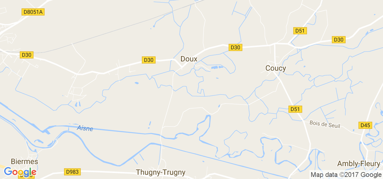 map de la ville de Doux