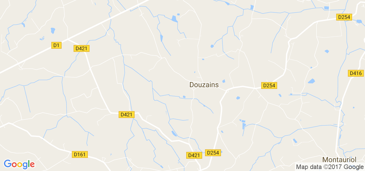 map de la ville de Douzains