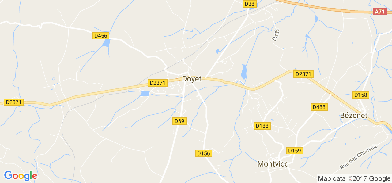 map de la ville de Doyet