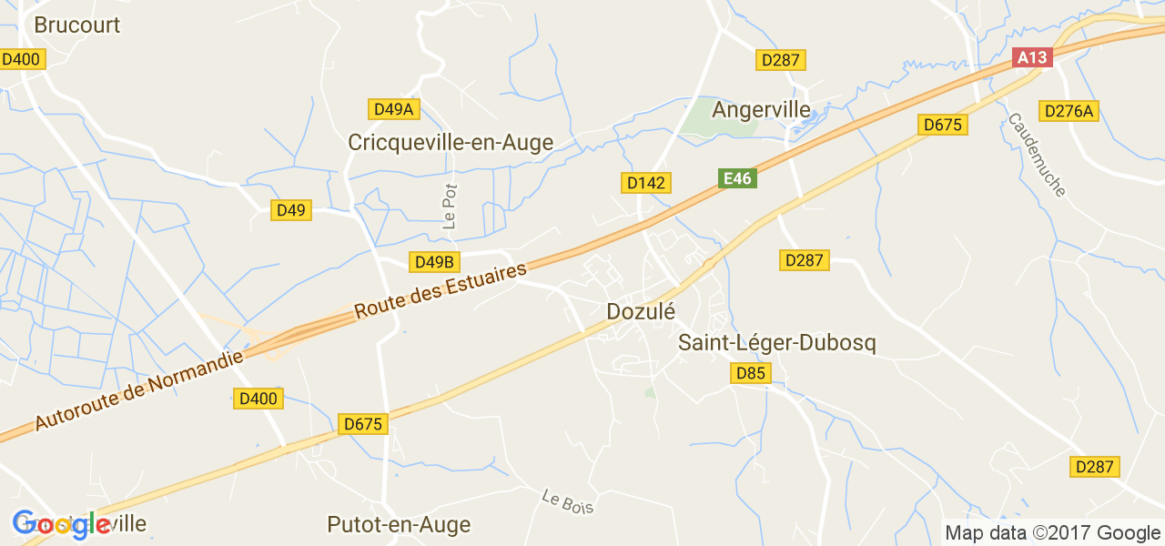 map de la ville de Dozulé