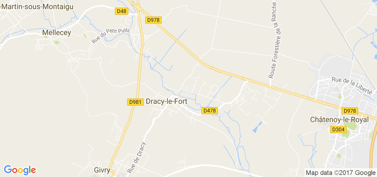 map de la ville de Dracy-le-Fort