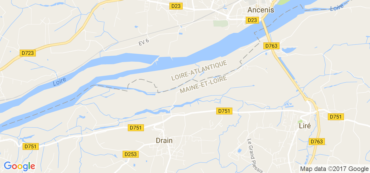 map de la ville de Drain