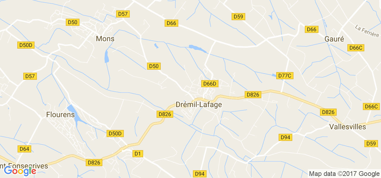 map de la ville de Drémil-Lafage