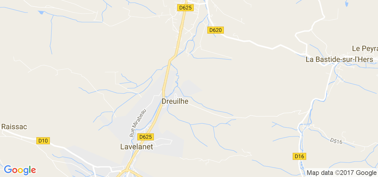 map de la ville de Dreuilhe