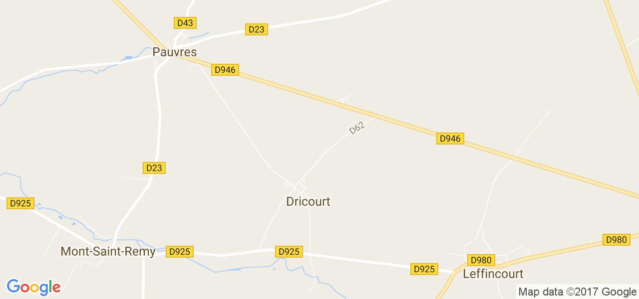 map de la ville de Dricourt