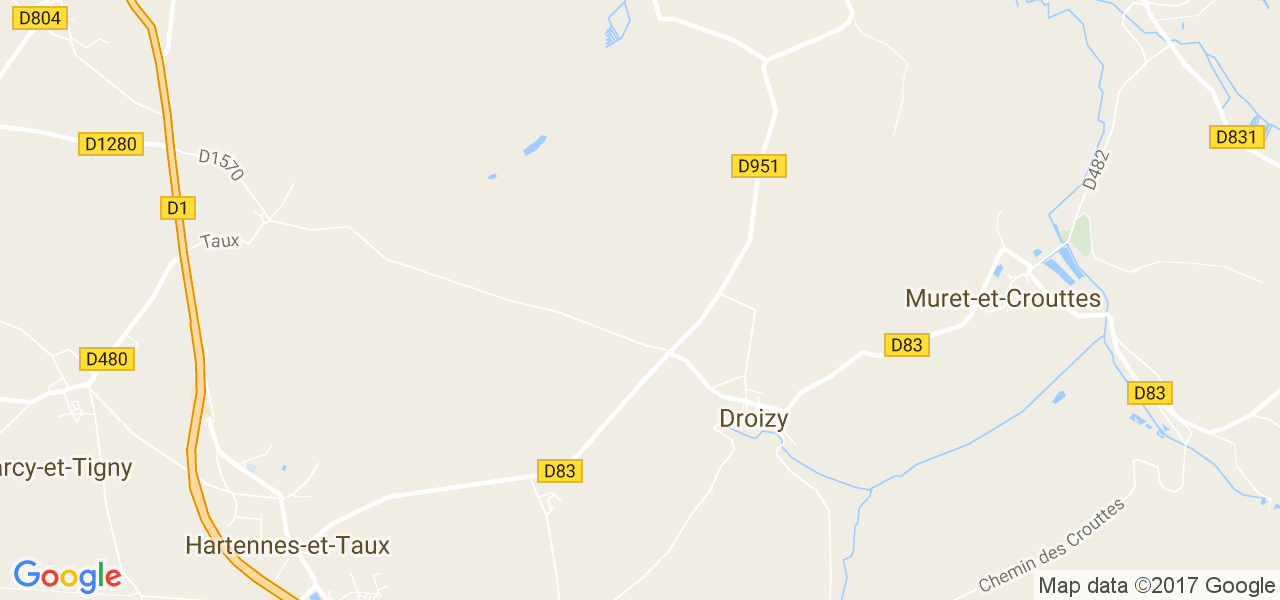 map de la ville de Droizy