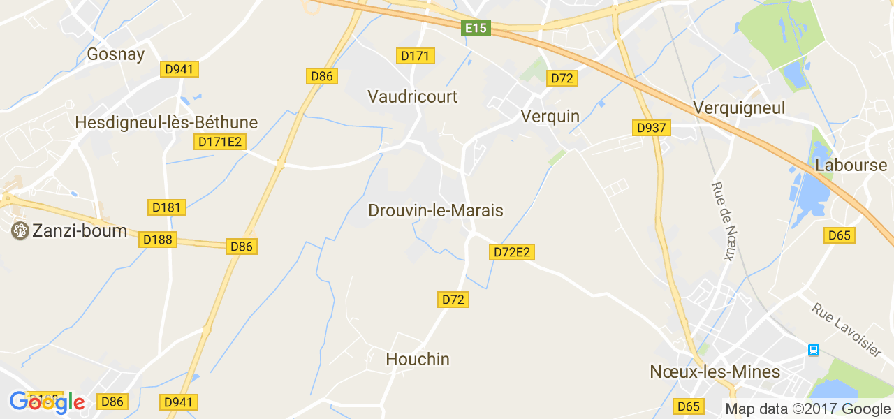 map de la ville de Drouvin-le-Marais