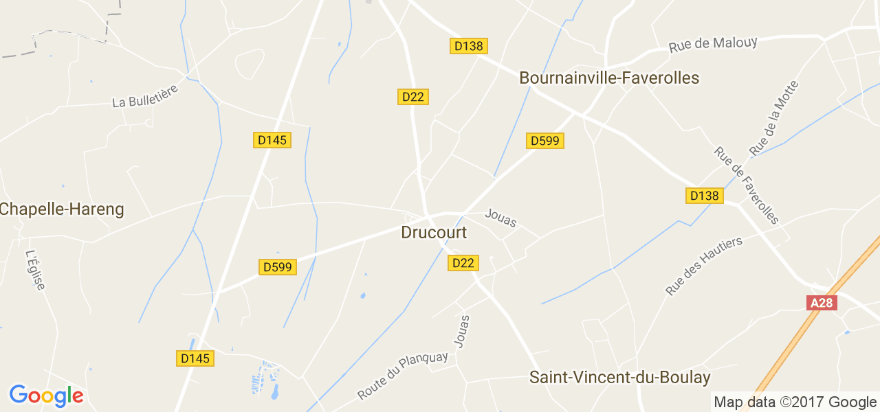 map de la ville de Drucourt