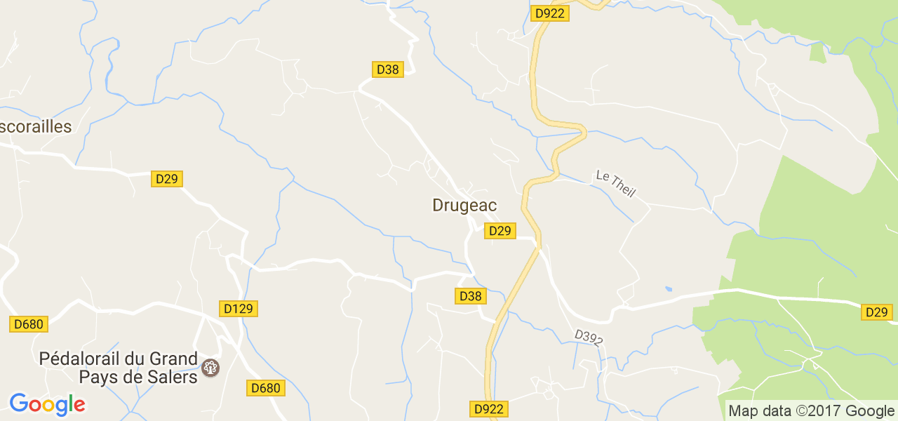 map de la ville de Drugeac