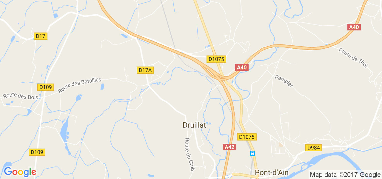 map de la ville de Druillat